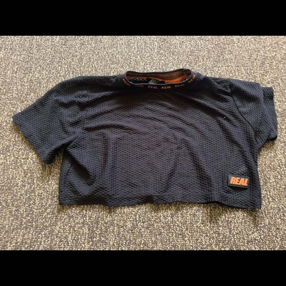 crop mesh black shirt